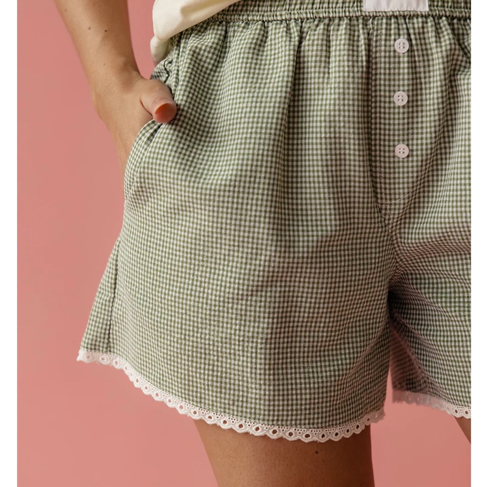 Green Gingham Boxer Shorts - Size L - Picture 2 of 11